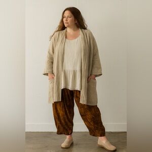 Vintage We Be Bop Pants 1X Brown  Boho Festival Pull On Lagenlook Beach Coastal